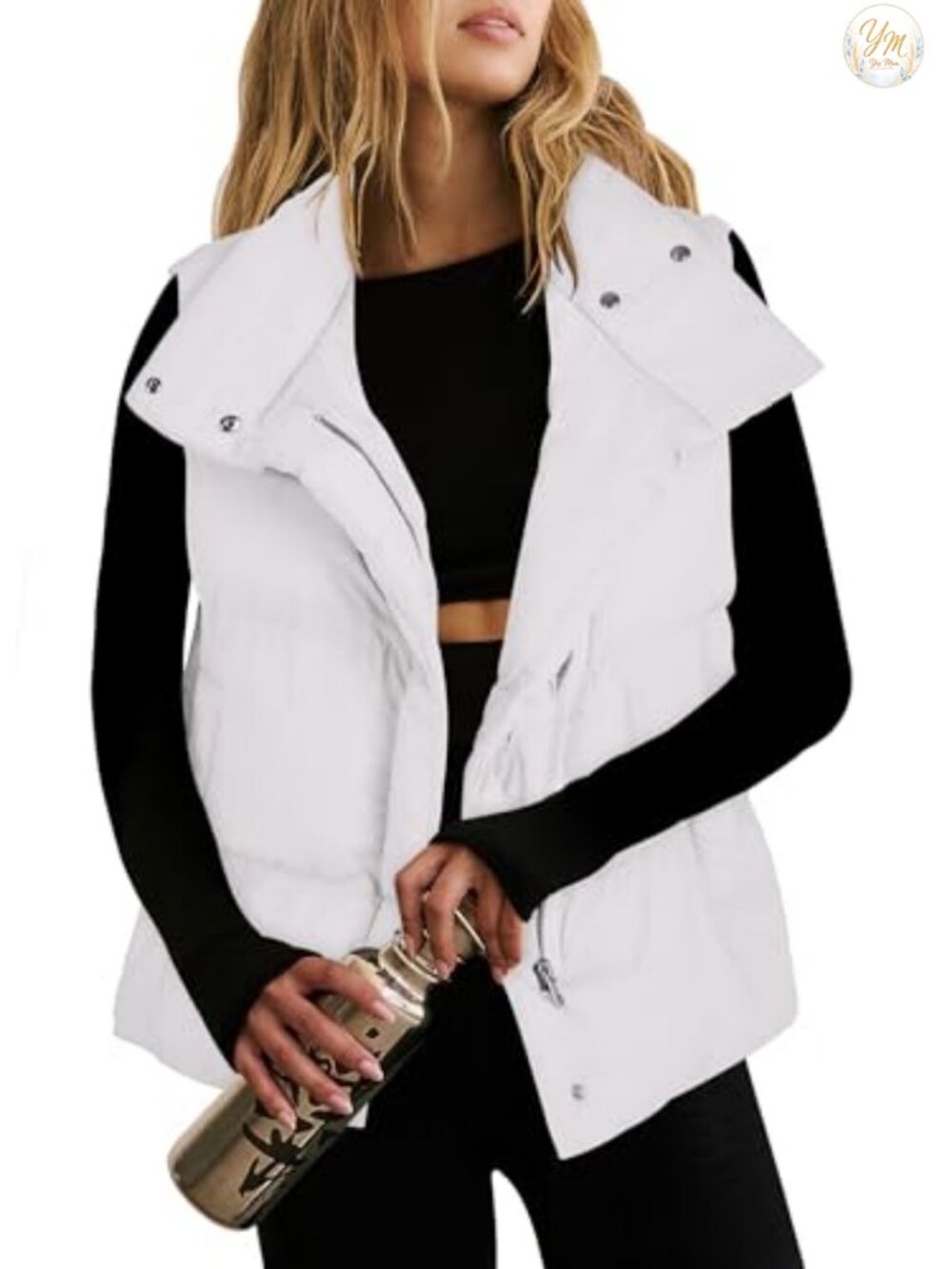 Quilted Puffer Vest Zip Up Padded Gilet Sleeveless Winter Outerwear
